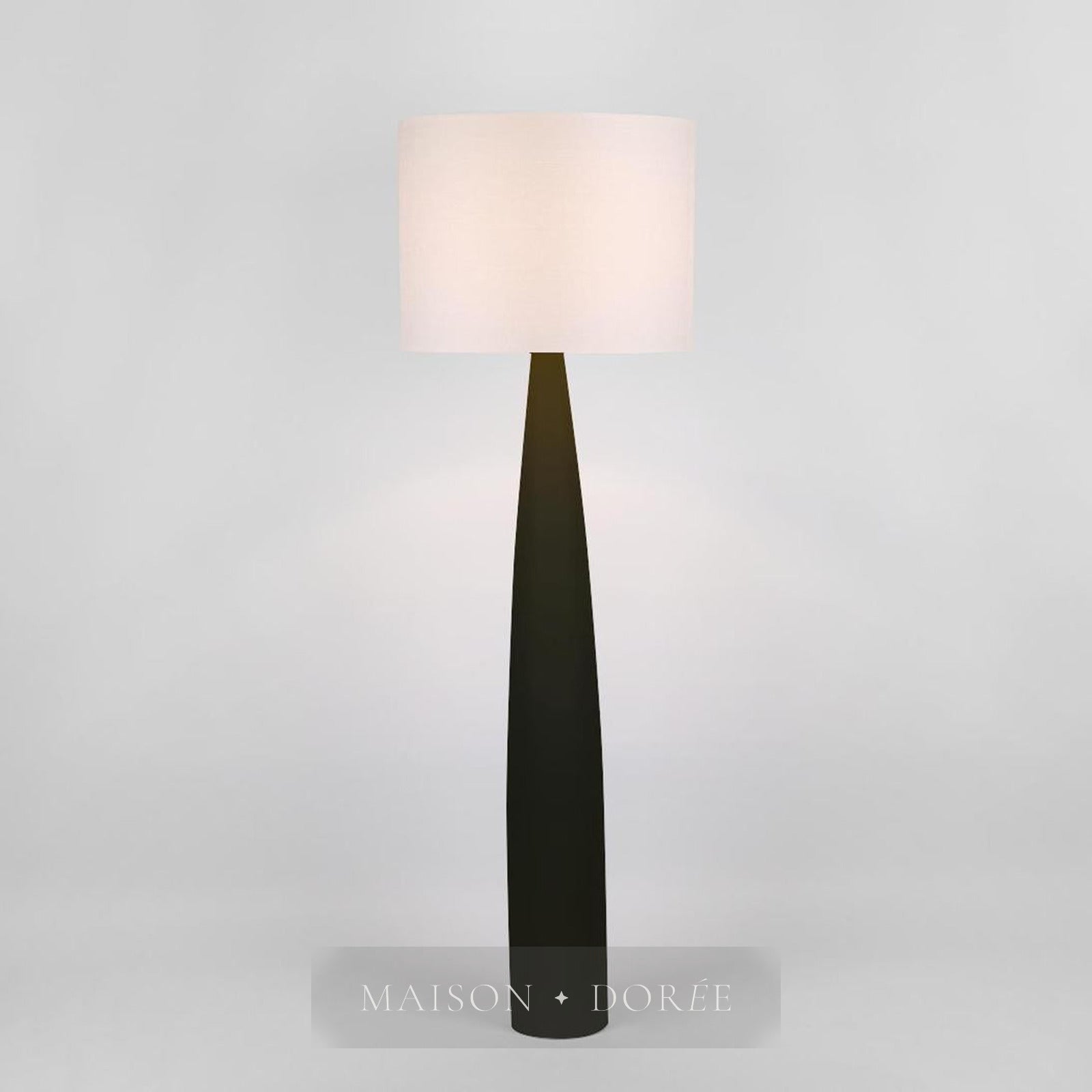 Samson Floor Lamp Black Base with White Shade — Black
