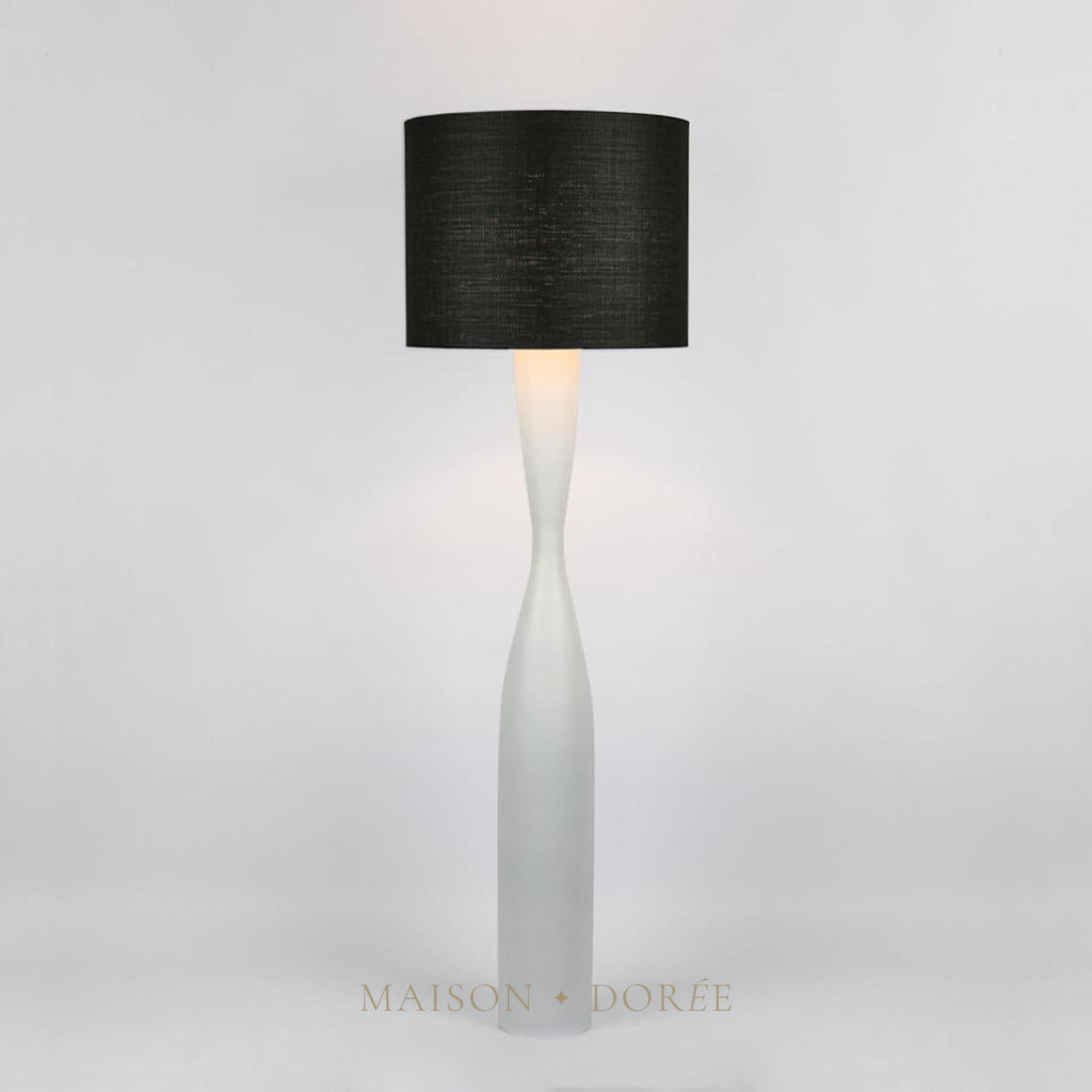 Callum Floor Lamp Base White with Black Shade