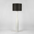 Callum Floor Lamp Base White with Black Shade — Black