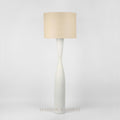 Callum Floor Lamp Base White with Natural Shade — White