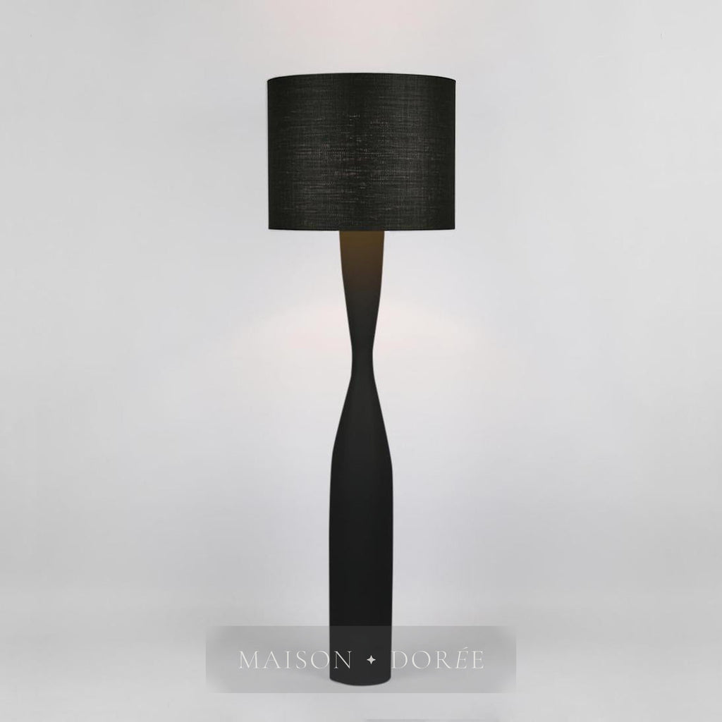 Callum Floor Lamp Base Black with Shade Black