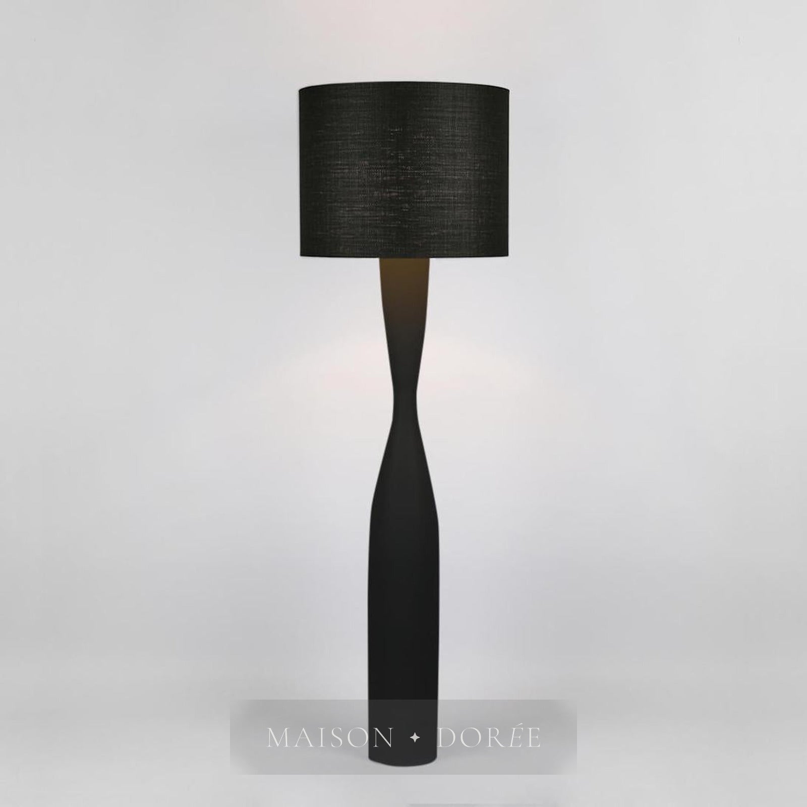 Callum Floor Lamp Base Black with Shade Black