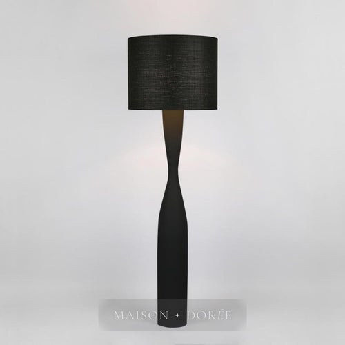 Callum Floor Lamp Base Black with Shade Black