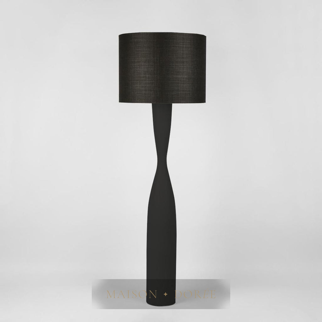 Callum Floor Lamp Base Black with Shade Black — Black