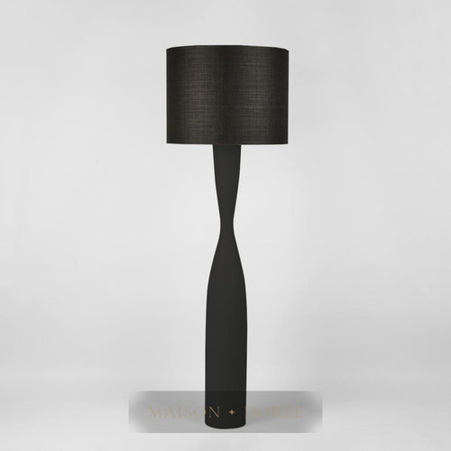Callum Floor Lamp Base Black with Shade Black — Black