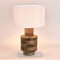 Circa Timber Table Lamp Small White Shade
