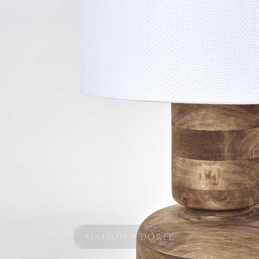 Clem Timber Table Lamp White Shade
