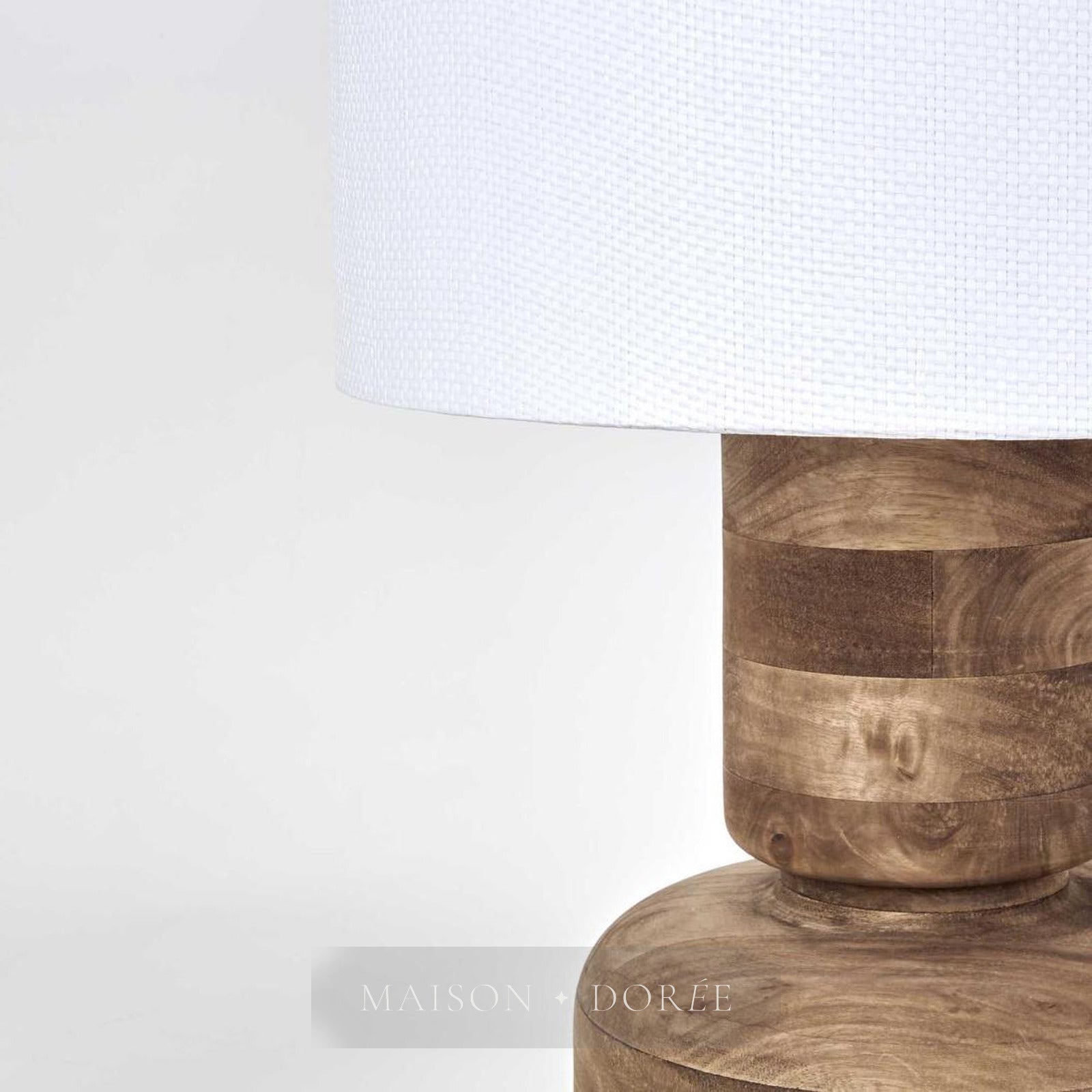 Clem Timber Table Lamp White Shade