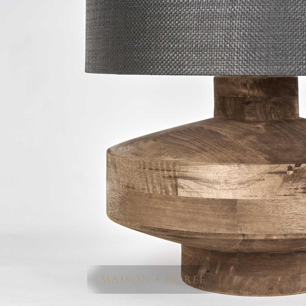 Circa Timber Table Lamp Large Black Shade