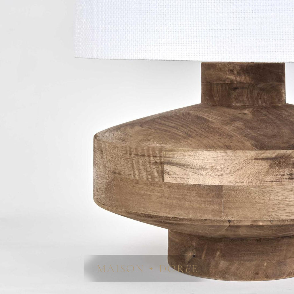 Circa Timber Table Lamp Large White Shade