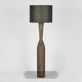 Callum Timber Floor Lamp Base With Black Shade — Black