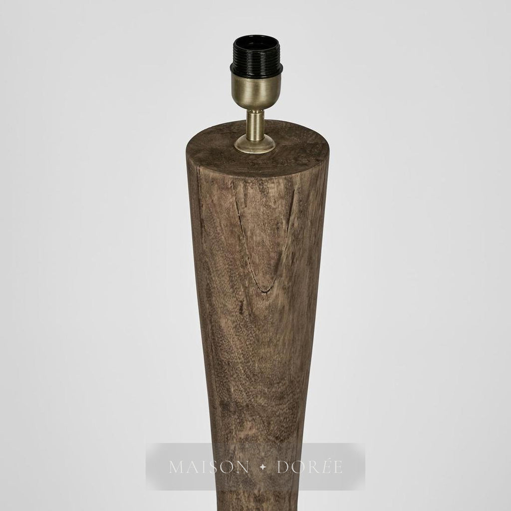 Callum Timber Floor Lamp Base With Black Shade