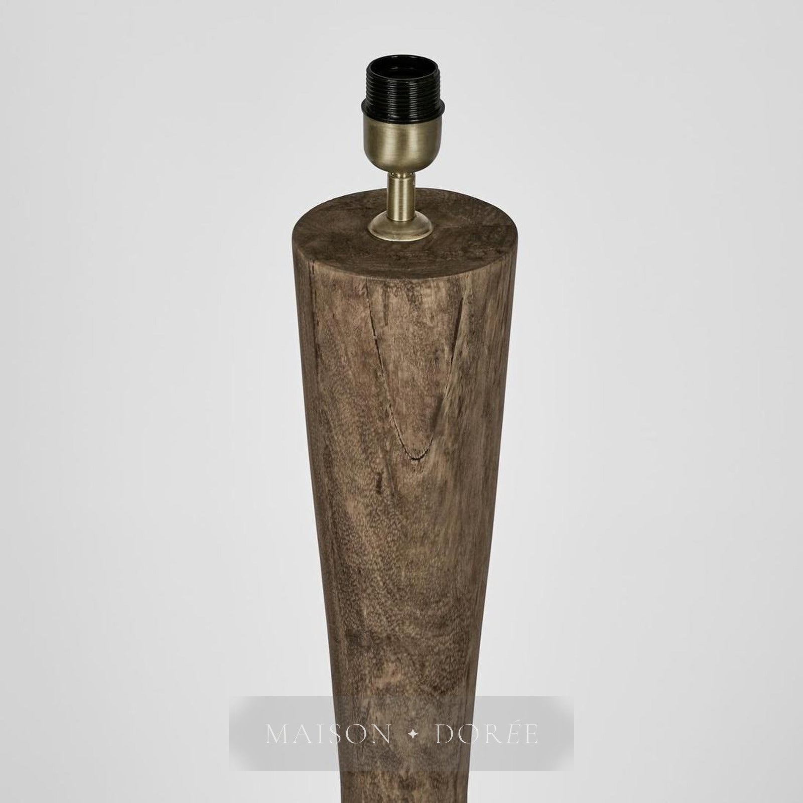 Callum Timber Floor Lamp Base With Black Shade