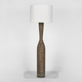 Callum Timber Floor Lamp Base With White Shade — White