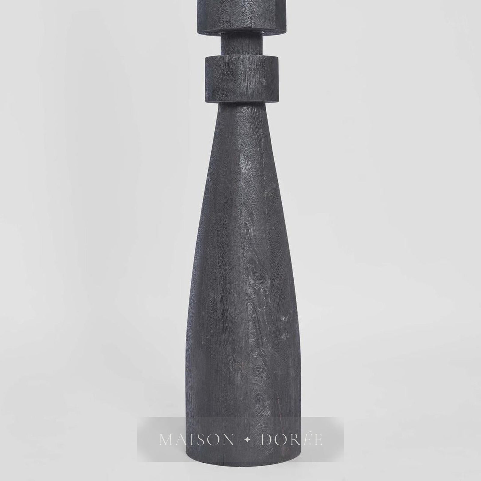 Magnus Wood Floor Lamp Black Base with Black Shade