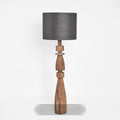Magnus Wood Floor Lamp Saddle Base with Black Shade — Black