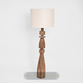 Magnus Wood Floor Lamp Saddle Base with Natural Shade — Natural