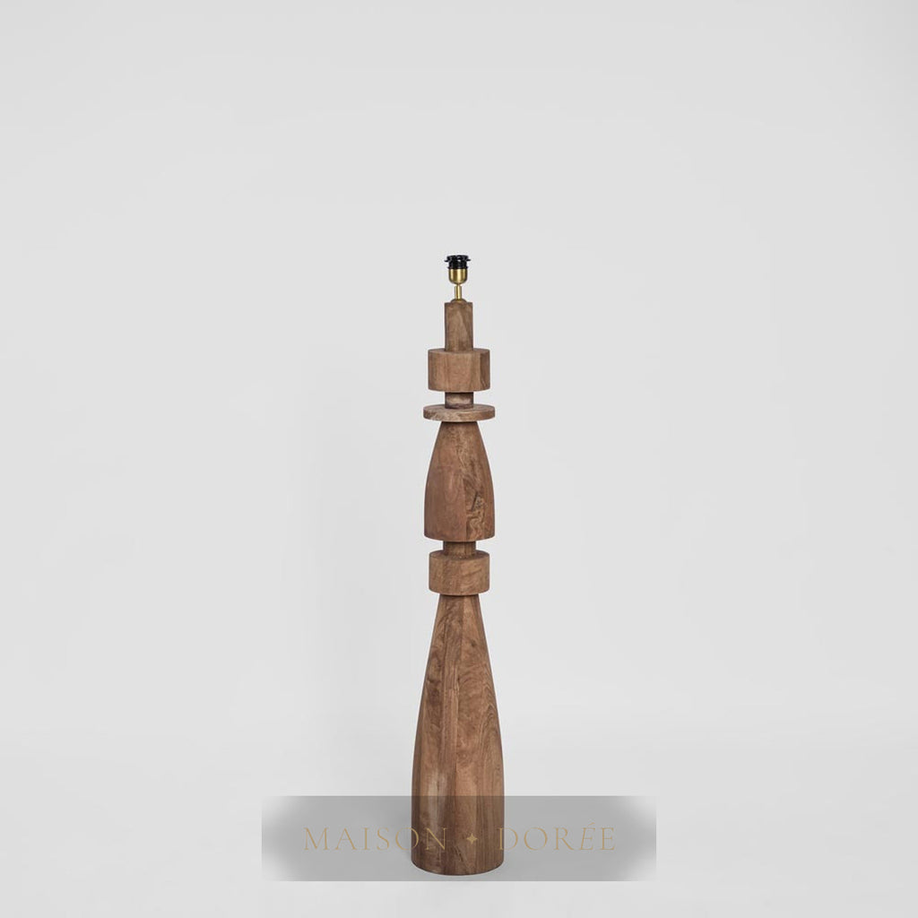 Magnus Wood Floor Lamp Saddle Base with Natural Shade
