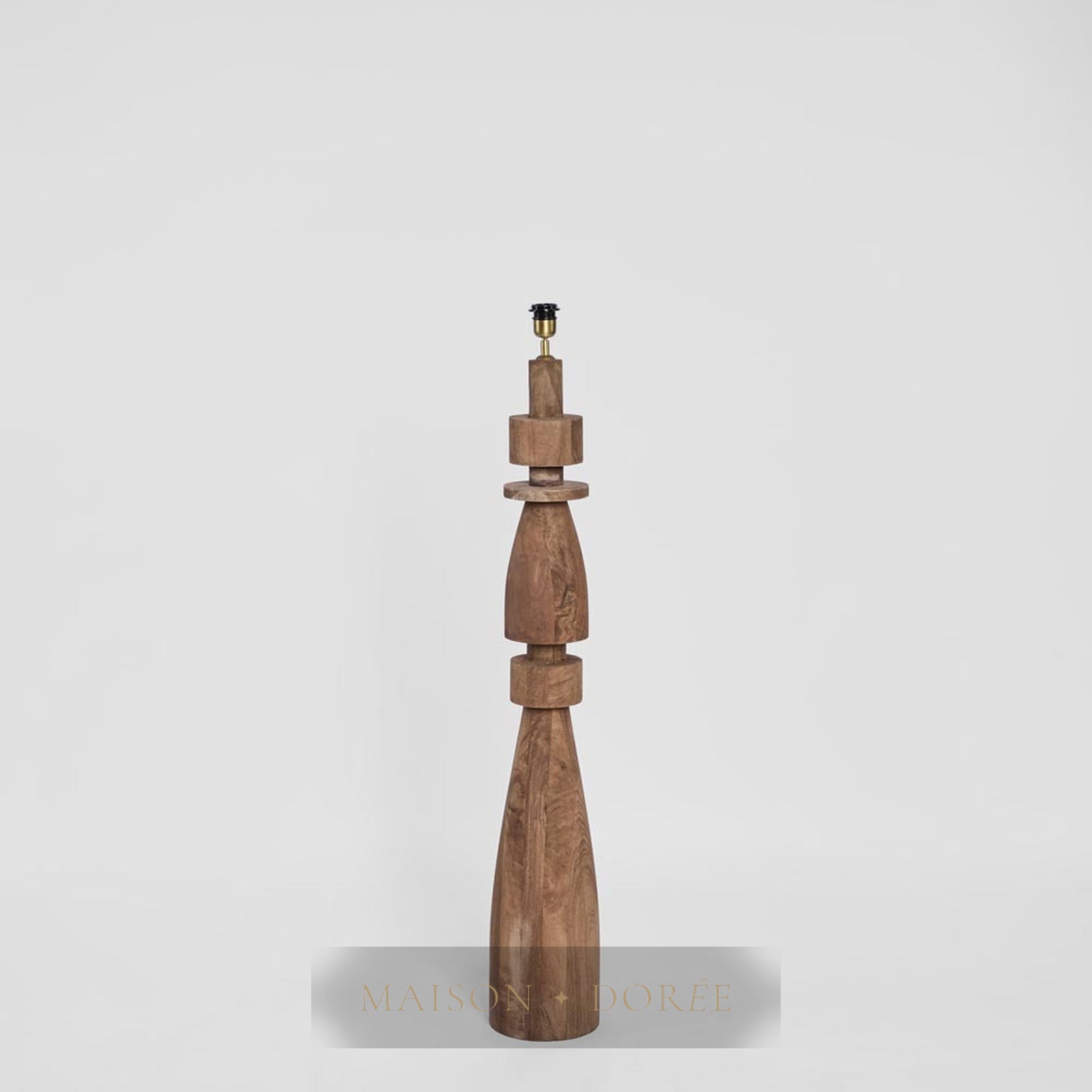 Magnus Wood Floor Lamp Saddle Base with Natural Shade