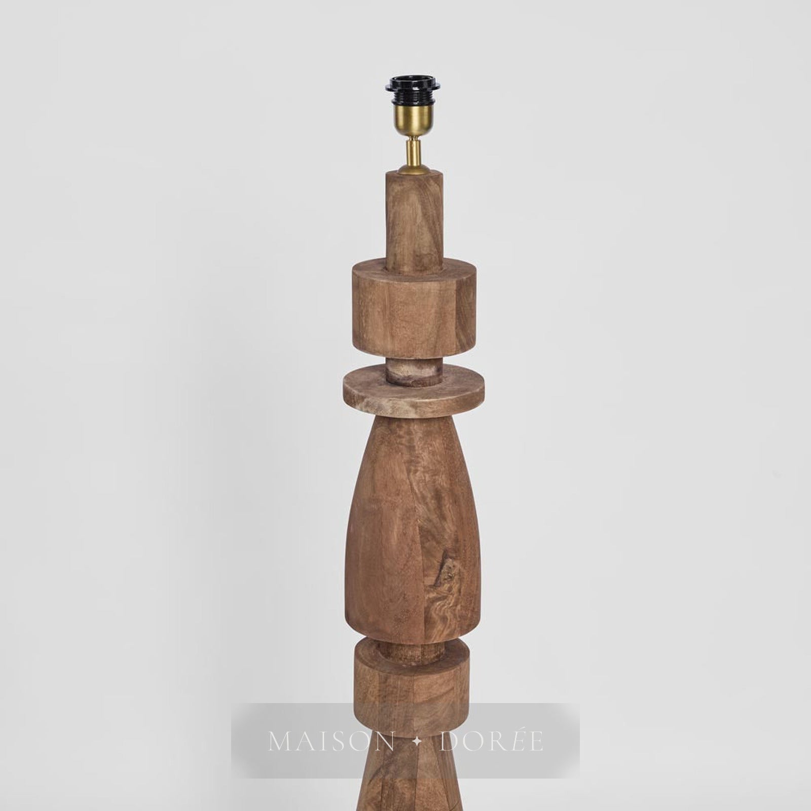 Magnus Wood Floor Lamp Saddle Base with Natural Shade