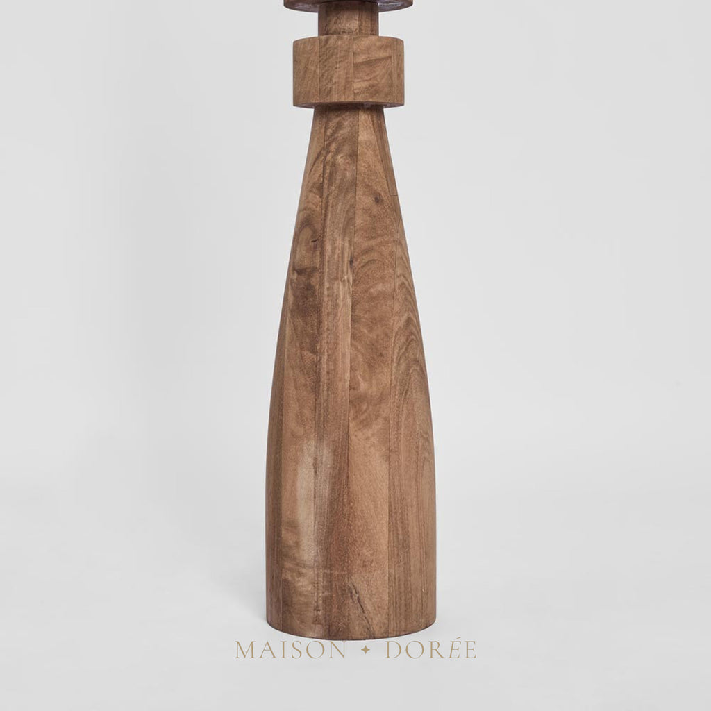 Magnus Wood Floor Lamp Saddle Base with Natural Shade