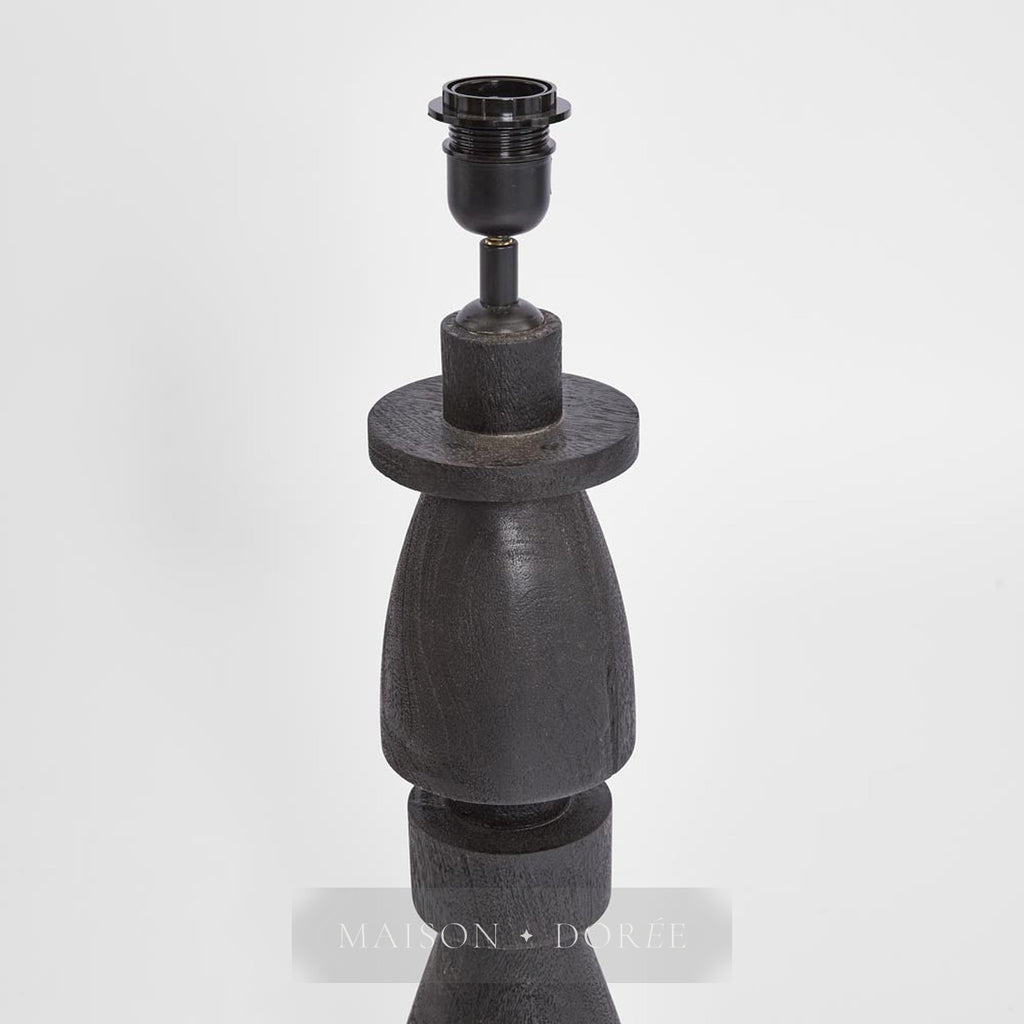 Magnus Wood Table Lamp Black Base with Black Shade