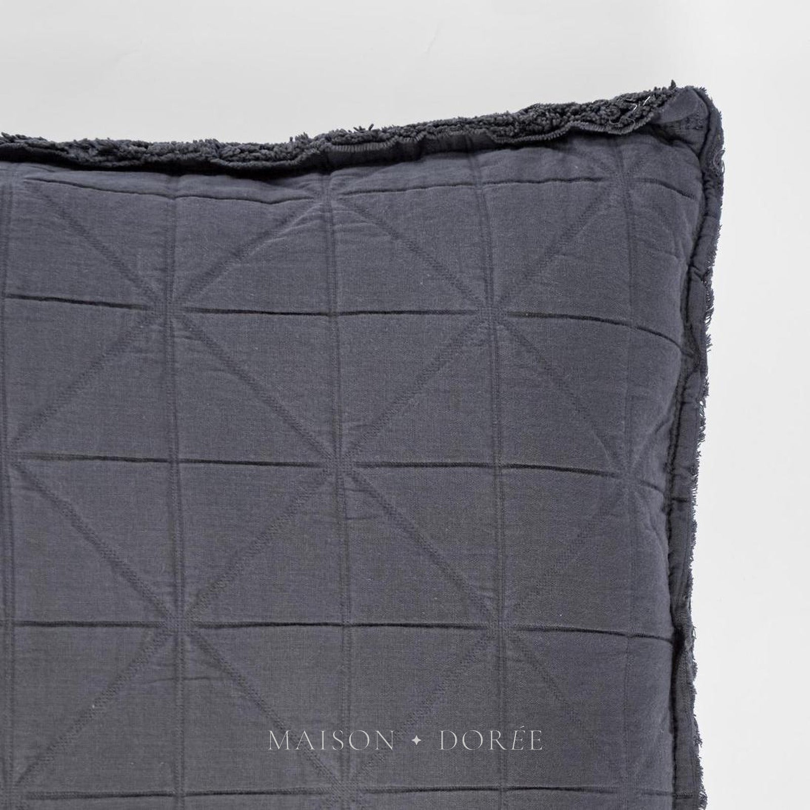 Quilted Cushion Dark Grey - view 2