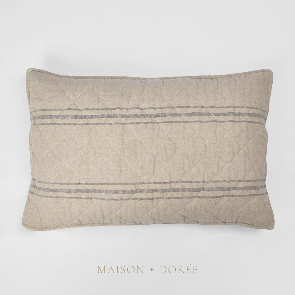 French Blue Stripe Cushion 60x40