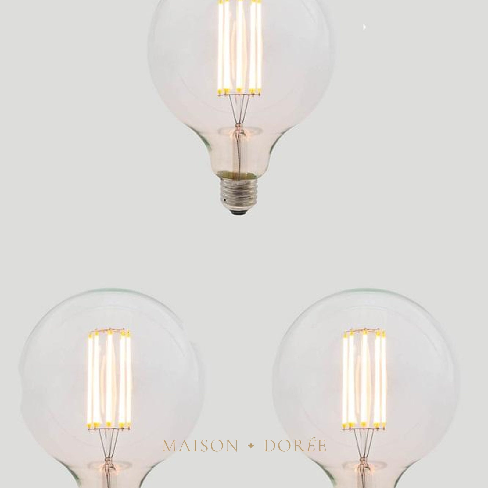 Set of 3 G125 Long LED Filament - Clear Glass - 8W E27 2200k