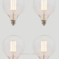 Set of 4 G125 Long LED Filament - Clear Glass - 8W E27 2200k
