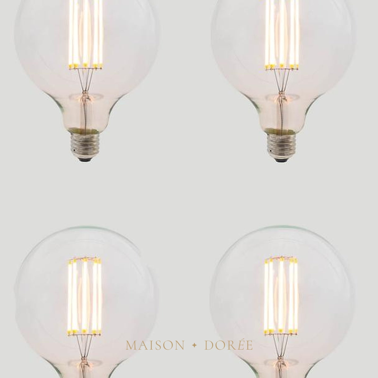 Set of 4 G125 Long LED Filament - Clear Glass - 8W E27 2200k