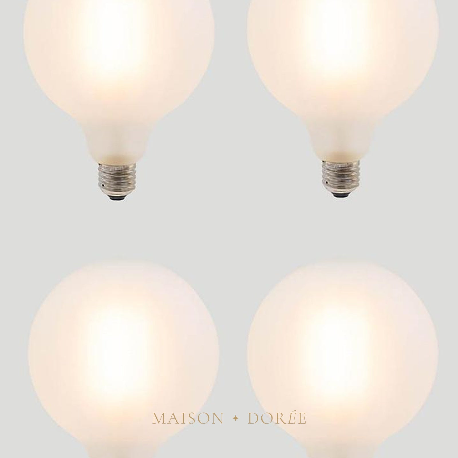 Set of 4 G125 LED Filament - Porcelain Frosted - 10W E27 2700k