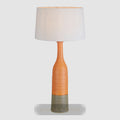 Potters Large - Orange/Brown - Tall Thin Glazed Ceramic Table Lamp