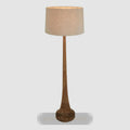 Lancia Large - Dark Natural - Turned Wood Slender Floor Lamp — Natural