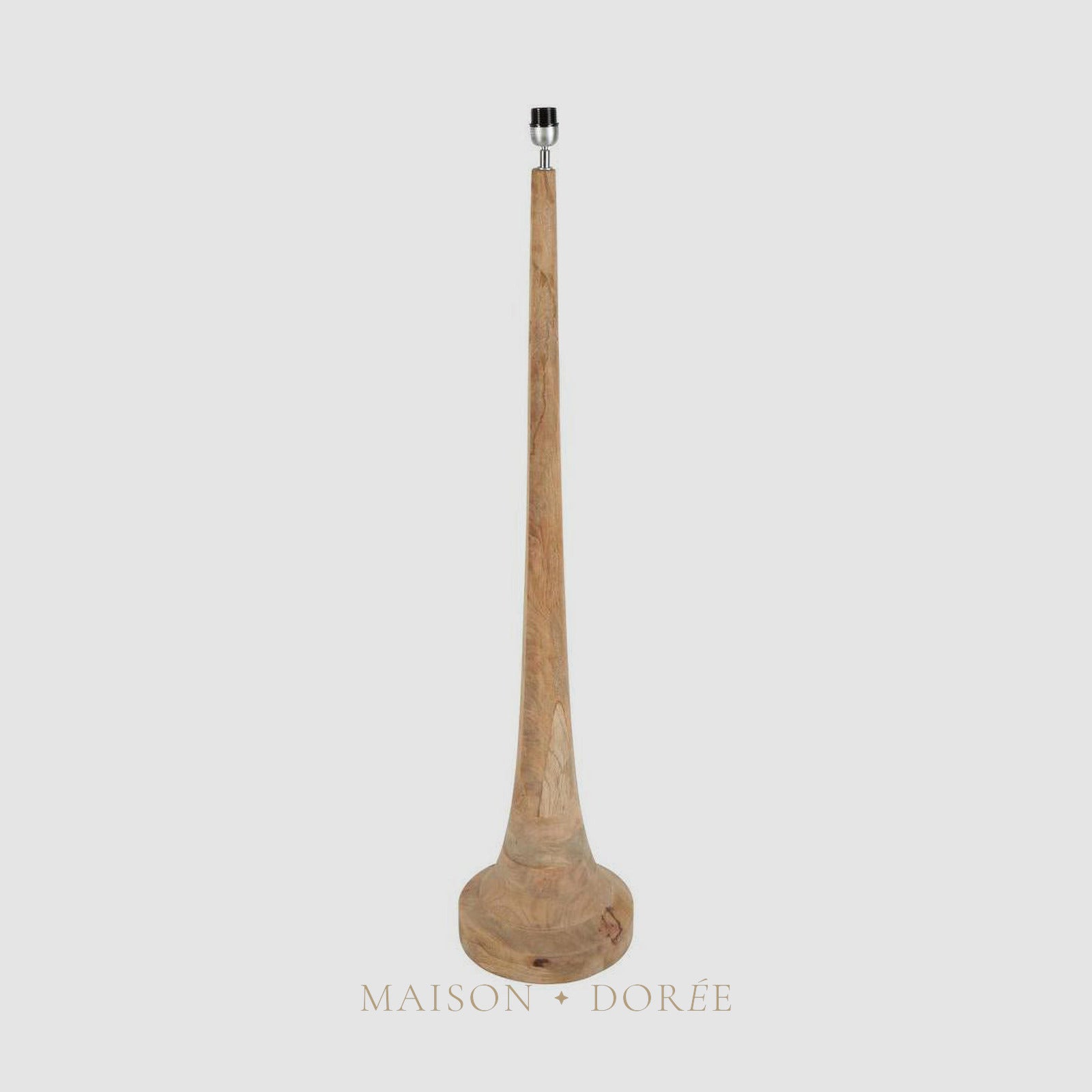 Lancia Large - Light Natural - Turned Wood Slender Floor Lamp