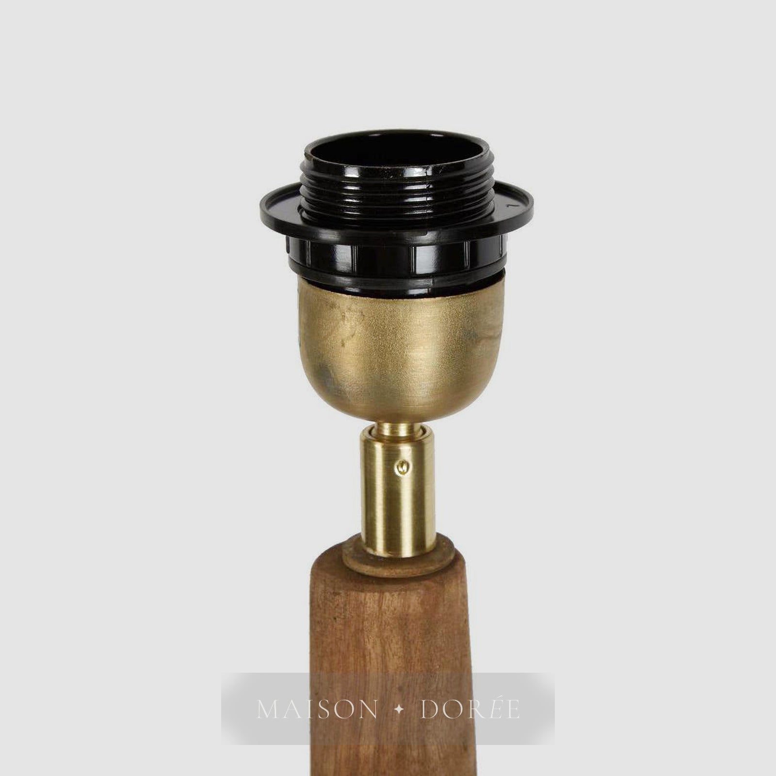 Lancia Small - Dark Natural - Turned Wood Slender Table Lamp