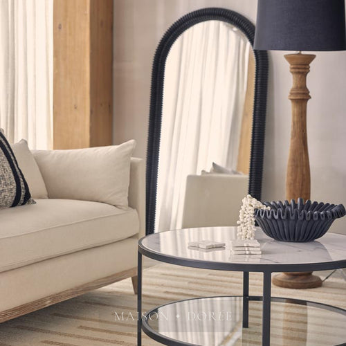 Candela Large - Dark Natural - Turned Wood Candlestick Floor Lamp
