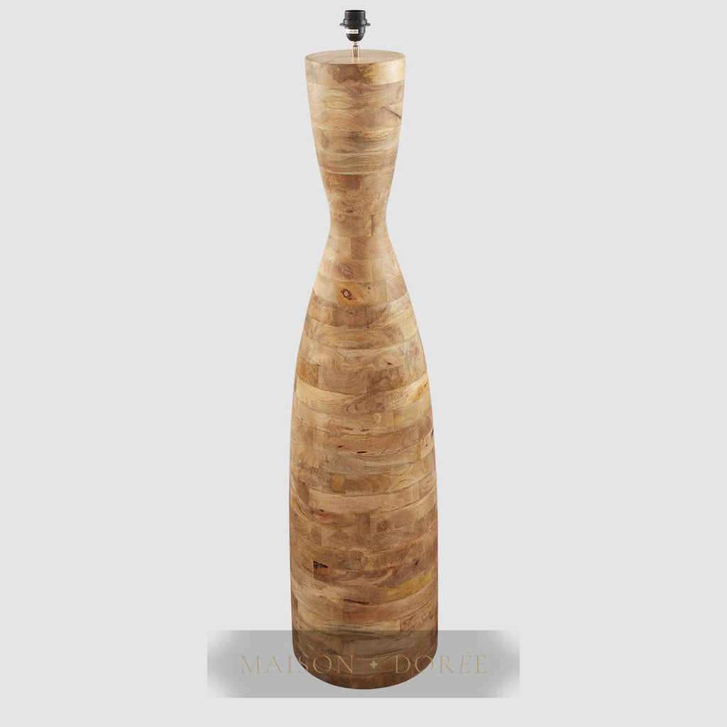 Esraj Turned Wood Floor Lamp Natural