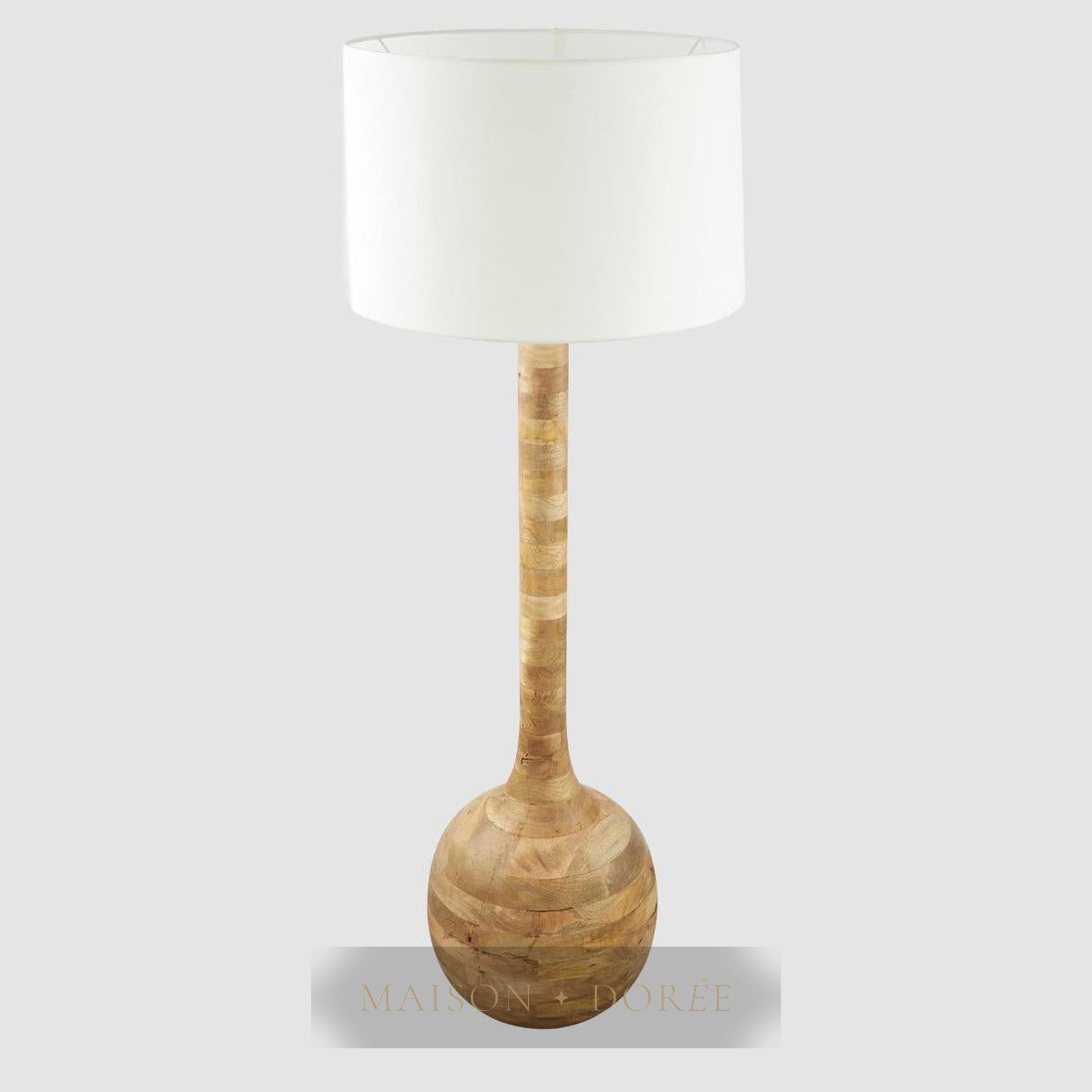 Sitar Turned Wood Floor Lamp Natural