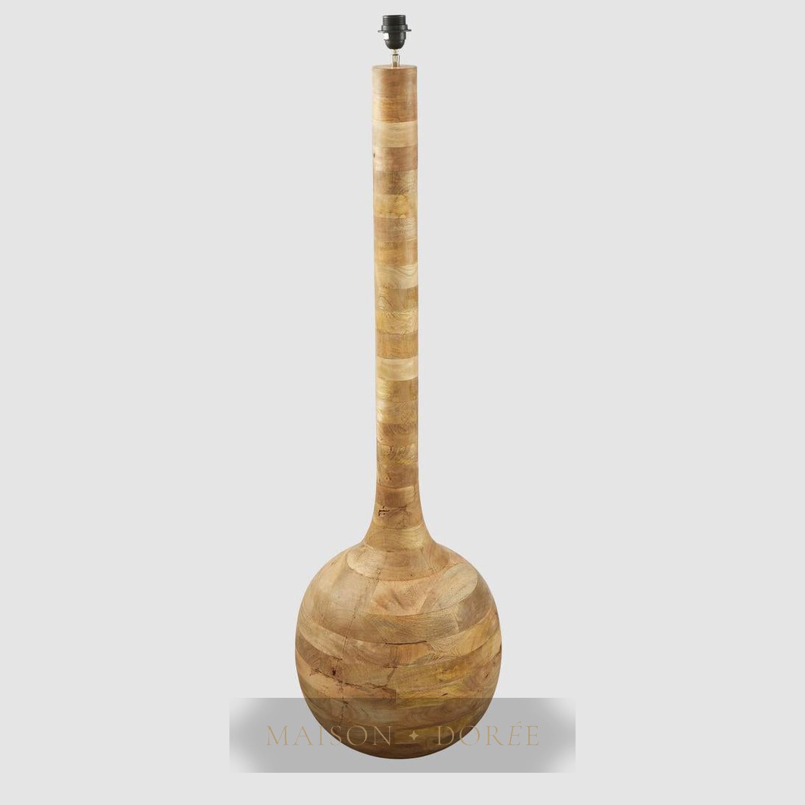 Sitar Turned Wood Floor Lamp Natural