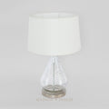 Lustre Teardrop Table - Clear - Stone Effect Glass Teardrop Table Lamp