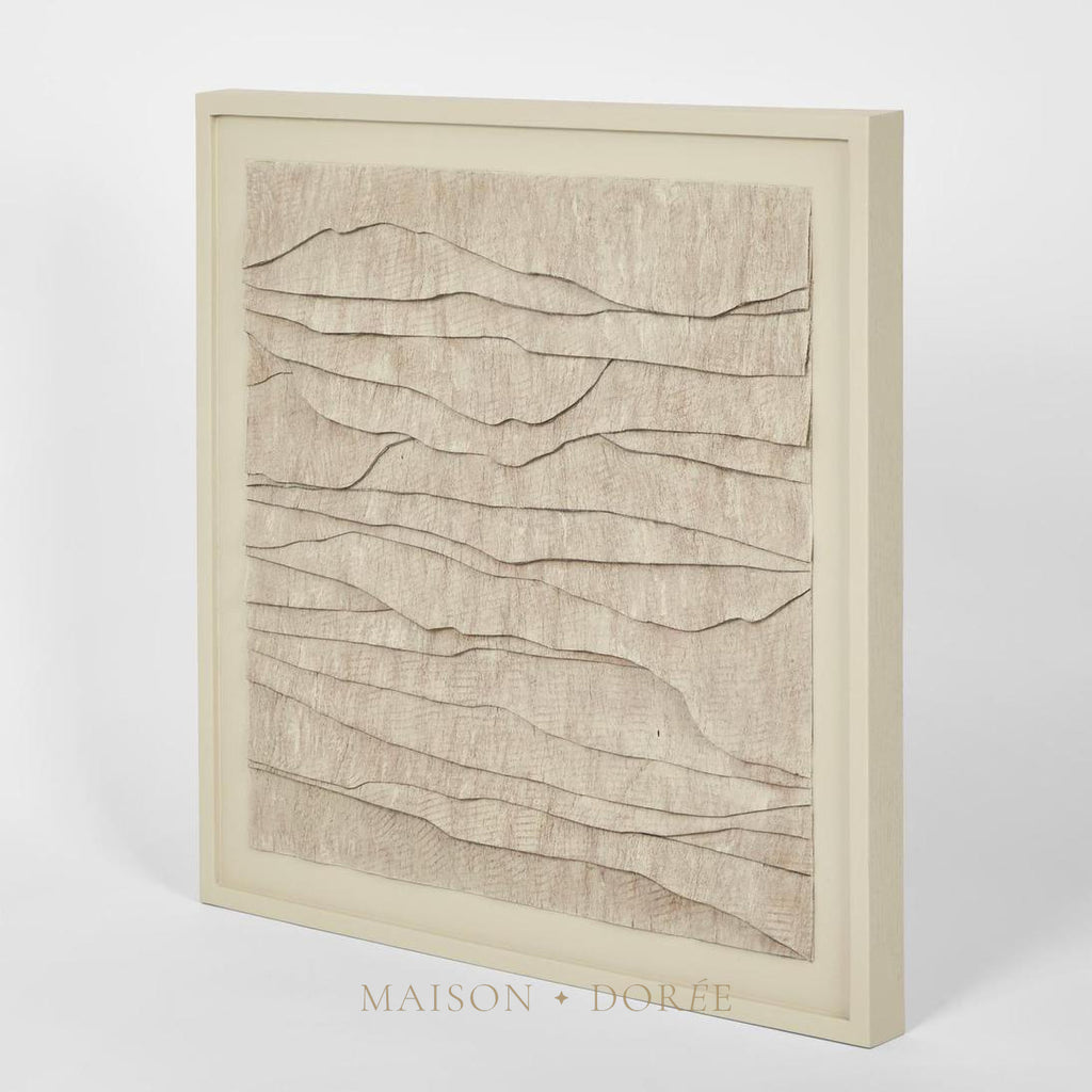 LADRAR Bark Wall Art Square Ecru - view 2
