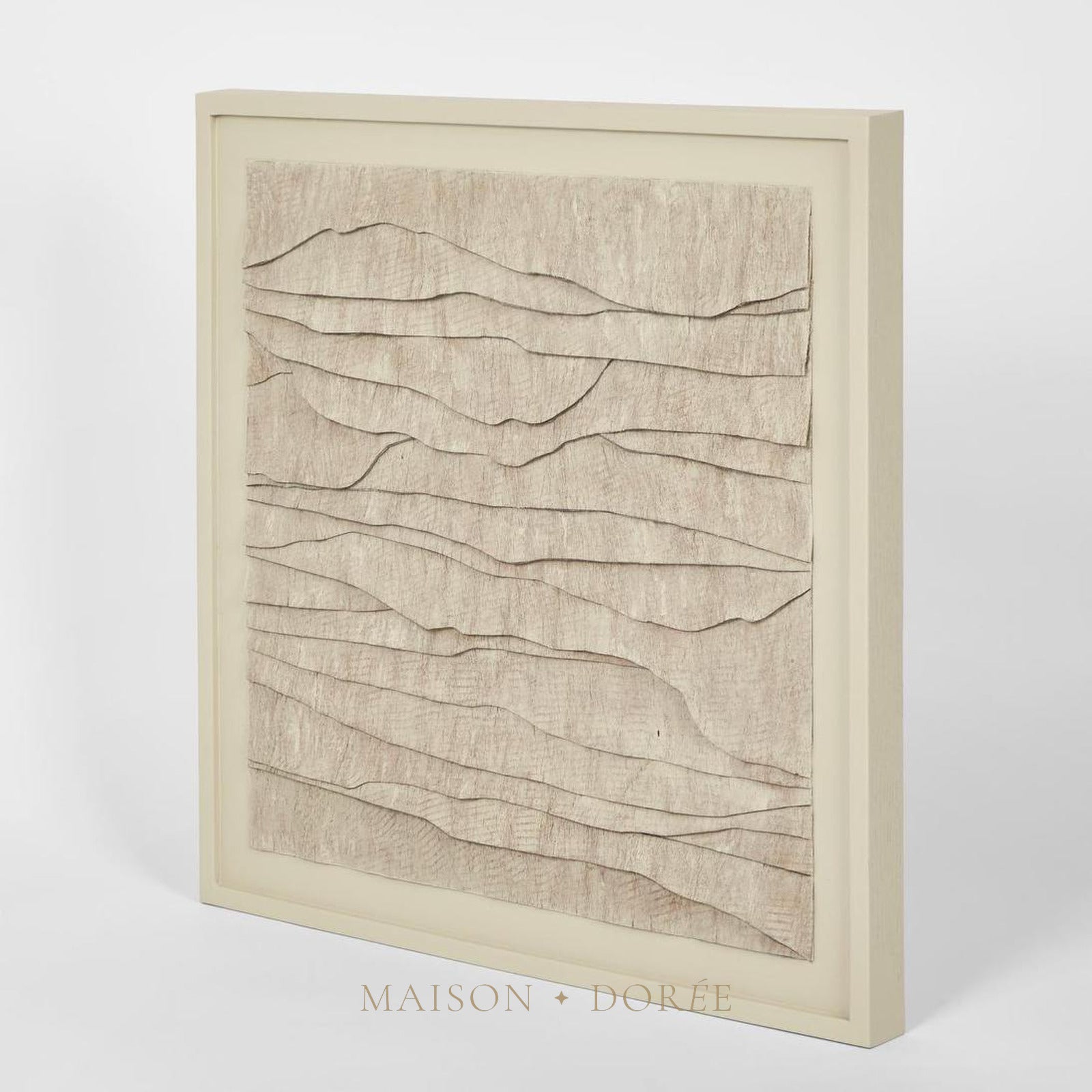 LADRAR Bark Wall Art Square Ecru - view 2