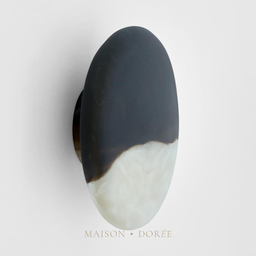 Halo Coat Hook Large Swirl Resin B&W
