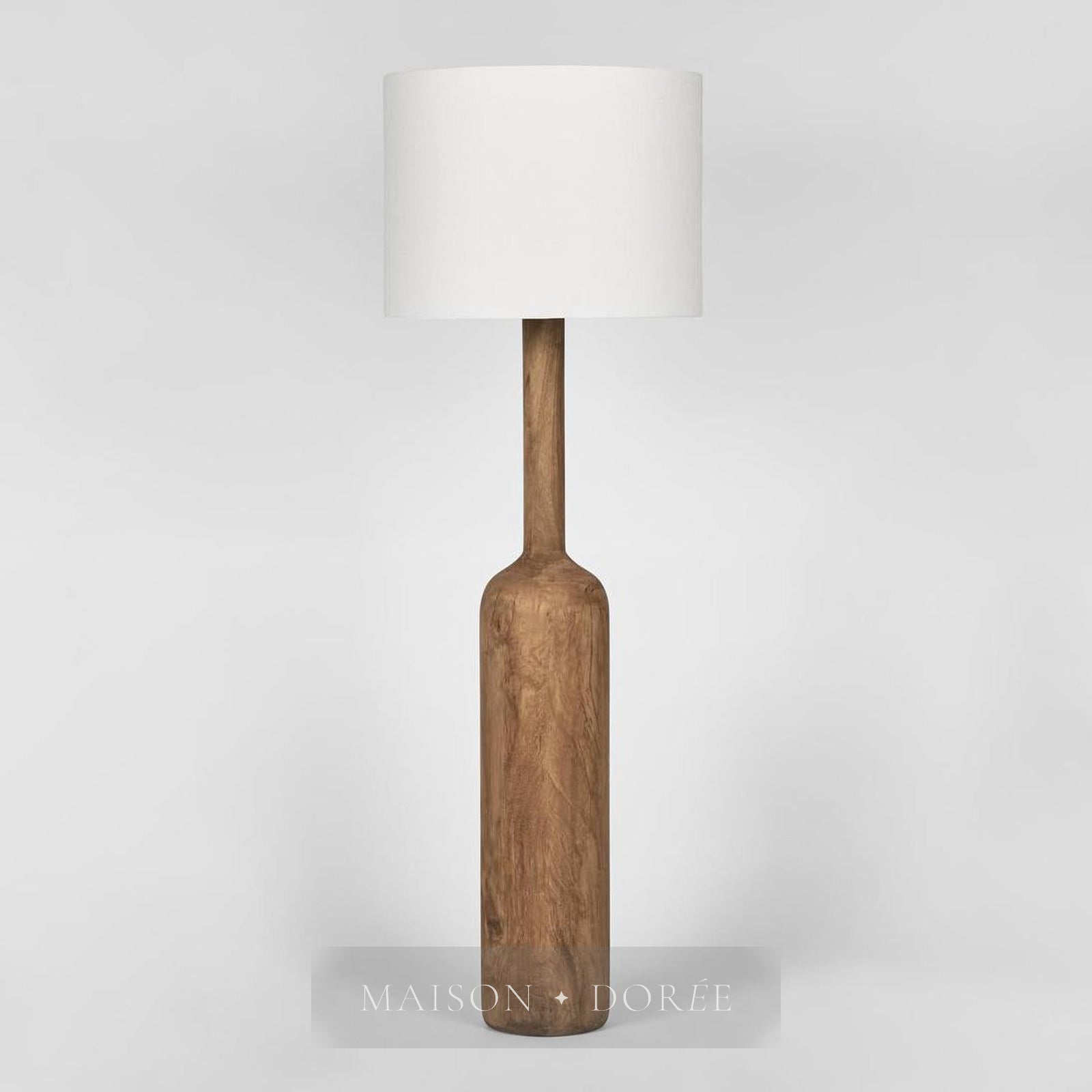 Flask Wood Floor Lamp Base Saddle- Base Only