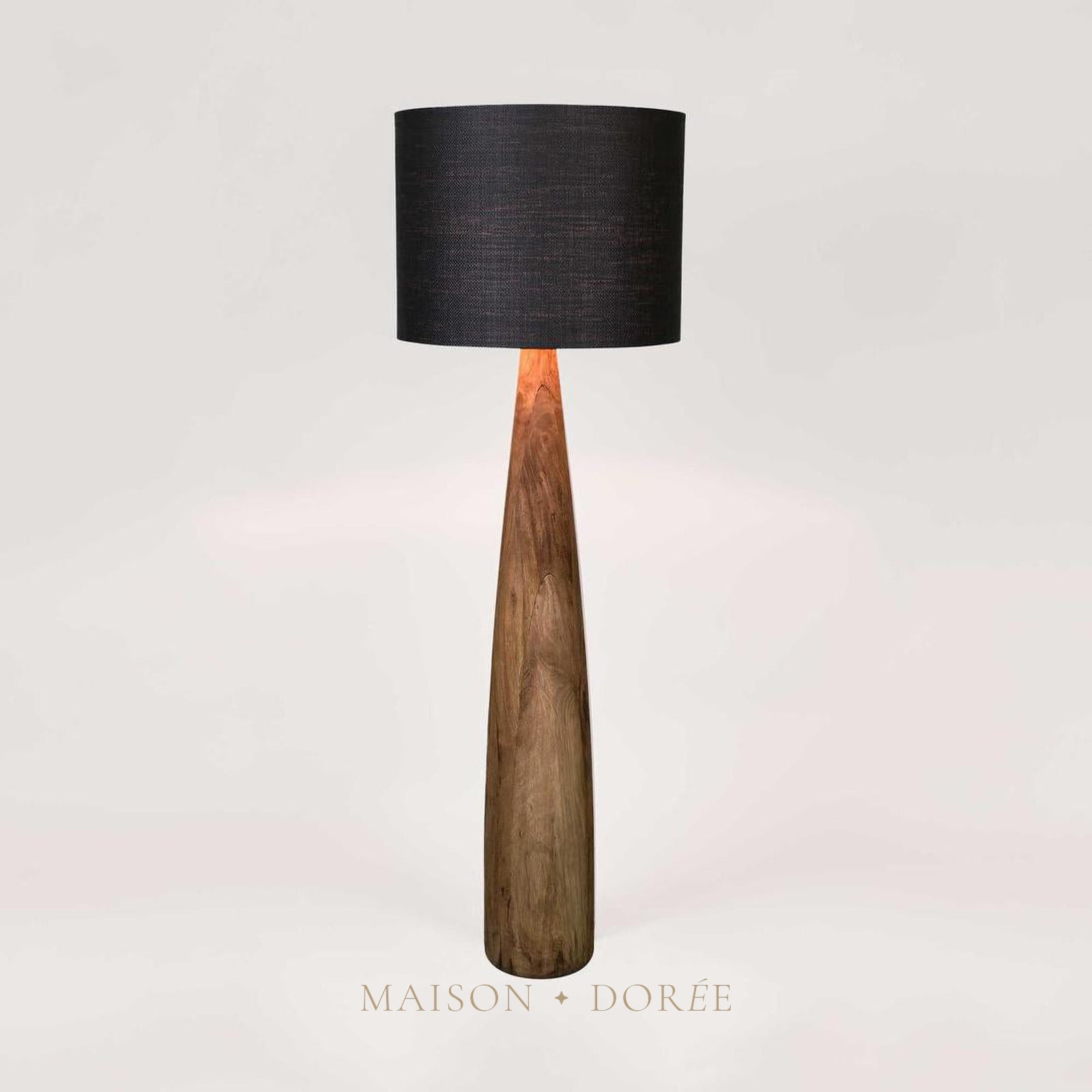 Samson Wood Floor Lamp Base Saddle- Base Only