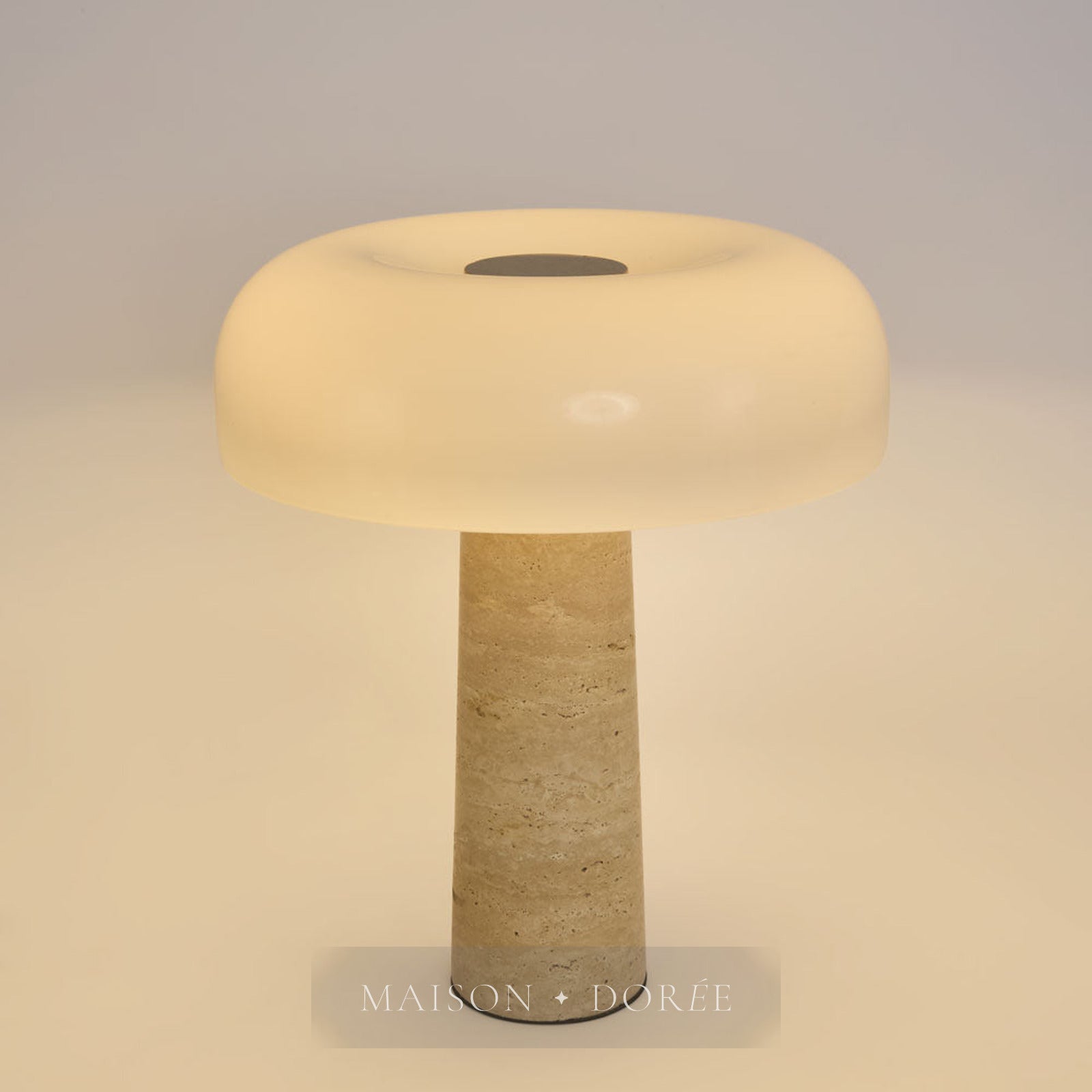 Morel Table Lamp Travertine
