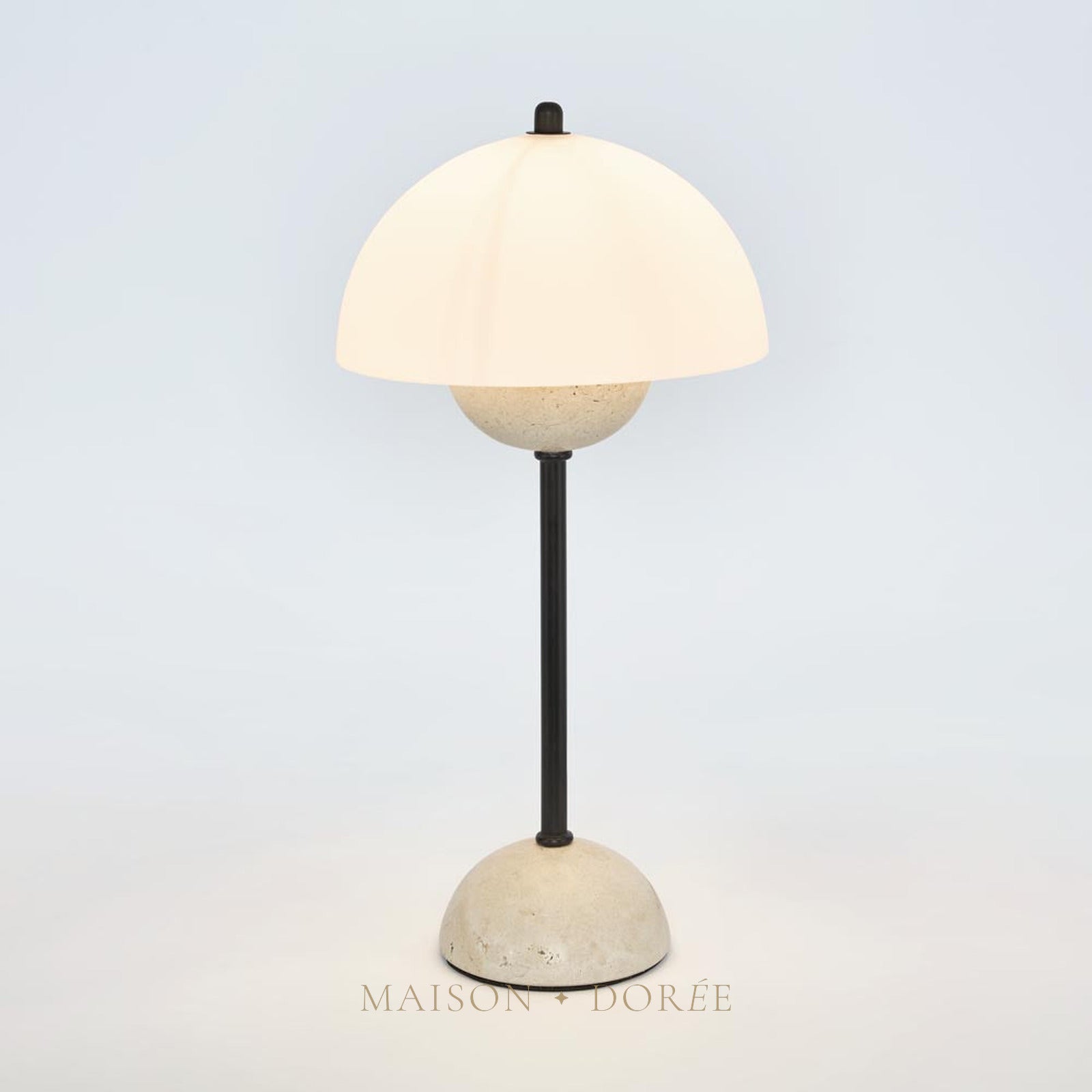 Tondo Travertine Table Lamp