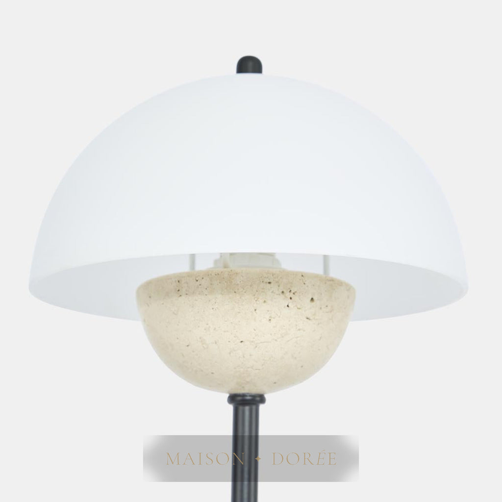 Tondo Travertine Table Lamp