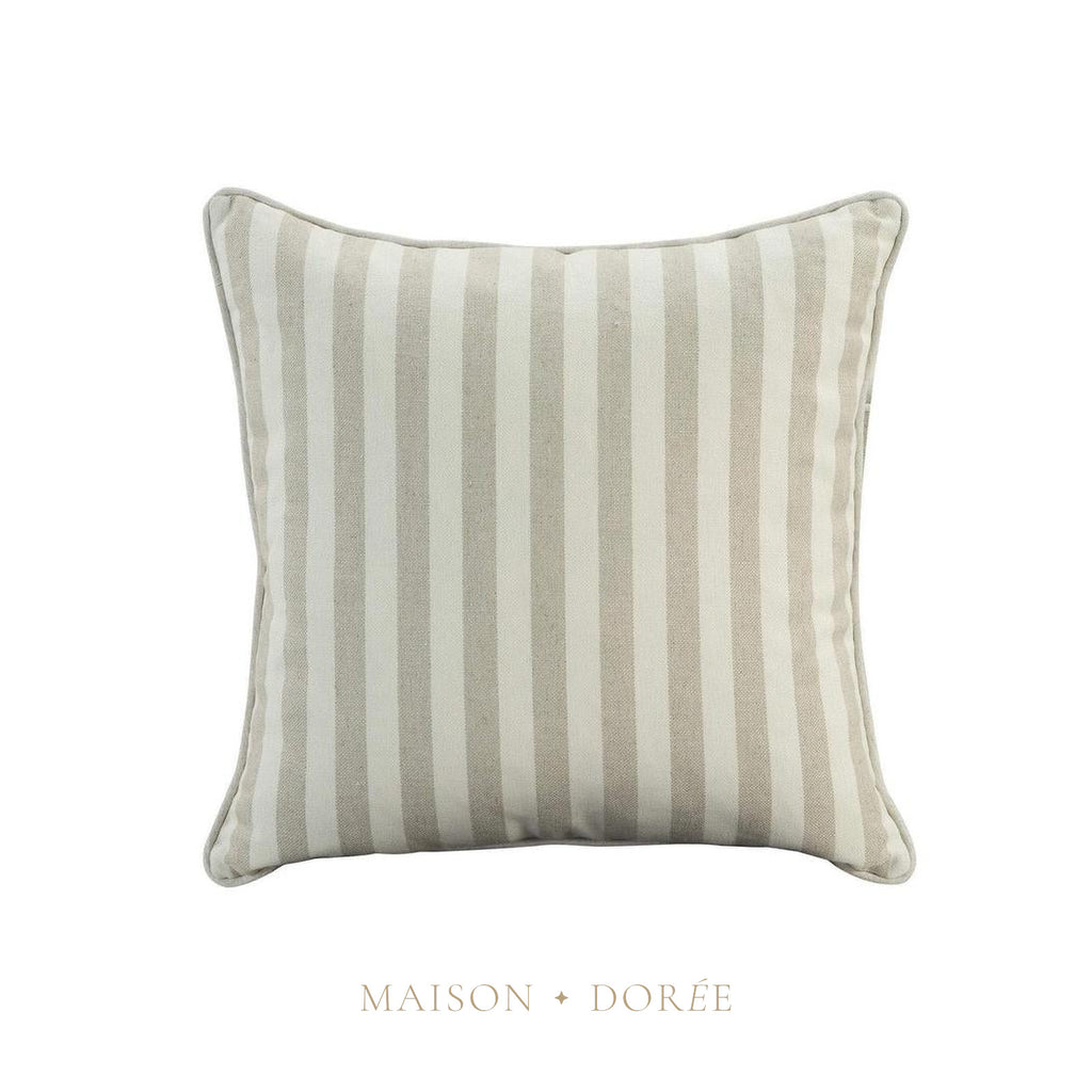 55cm Throw Cushion Natural Wide Stripe